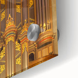 Large abstract wall art depicting Durham, NC in mid-century modernist style on acrylic glass.