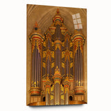 Acrylic print of Durham, North Carolina skyline in muted blue and gray tones, suitable for bedroom or dining room art.