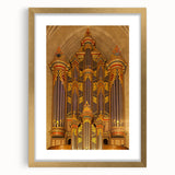 Abstract art print of Durham, North Carolina, in textured gold frame, ideal for extra large living room wall art.