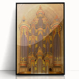 Large abstract wall art depicting Durham, North Carolina in muted earth tones on a framed acrylic.