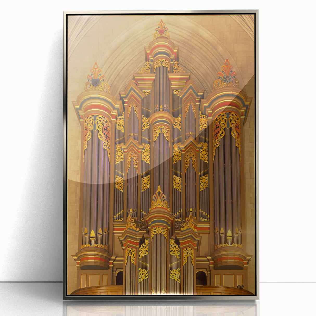 Mid-century modernist art depicting the Durham.