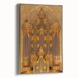 Framed canvas of a vintage-style Durham, North Carolina landscape in muted colors, ideal for living room decor.