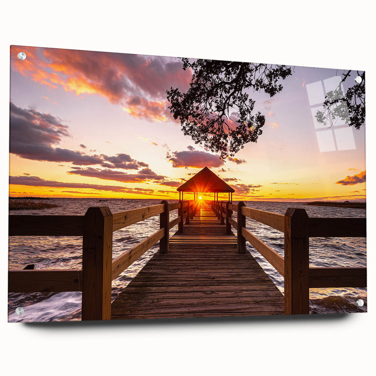 Acrylic print of Outer Banks, North Carolina scenery in muted earth tones, ideal for bedroom or dining room wall art.