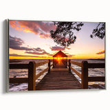 Framed canvas featuring a vintage-style landscape of the Outer Banks in North Carolina, with muted earth tones.