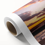 Art deco poster of Outer Banks scenery with muted pastel colors on rolled canvas, ideal for nursery wall art.