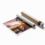 Extra large rolled print of Outer Banks scenery with floral elements in soft pastel shades.