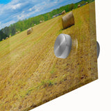 Large abstract depiction of Raleigh skyline in muted earth tones on acrylic glass, ideal for dining room art.
