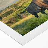 Art deco poster featuring North Dakota scenery in muted earth tones on rolled canvas, suitable for dining room decor.
