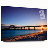 Acrylic print of Long Island, NY scenery in muted earth tones, ideal for bedroom or dining room art.