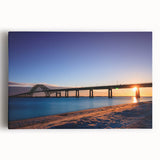 Black and white photo of Long Island scenery on stretched canvas, suited for kitchen wall art.