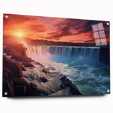 Acrylic print of Niagara Falls in natural hues, ideal for bedroom or dining room wall art.