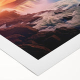 Art deco poster of Niagara Falls in muted blue and green tones on rolled canvas, suitable for dining room wall art.