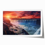 Rolled print of Niagara Falls in muted blue tones, ideal for art wall dining room or classy bathroom decor.