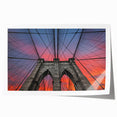 Rolled print of Brooklyn Bridge in grayscale, perfect for art wall dining room.