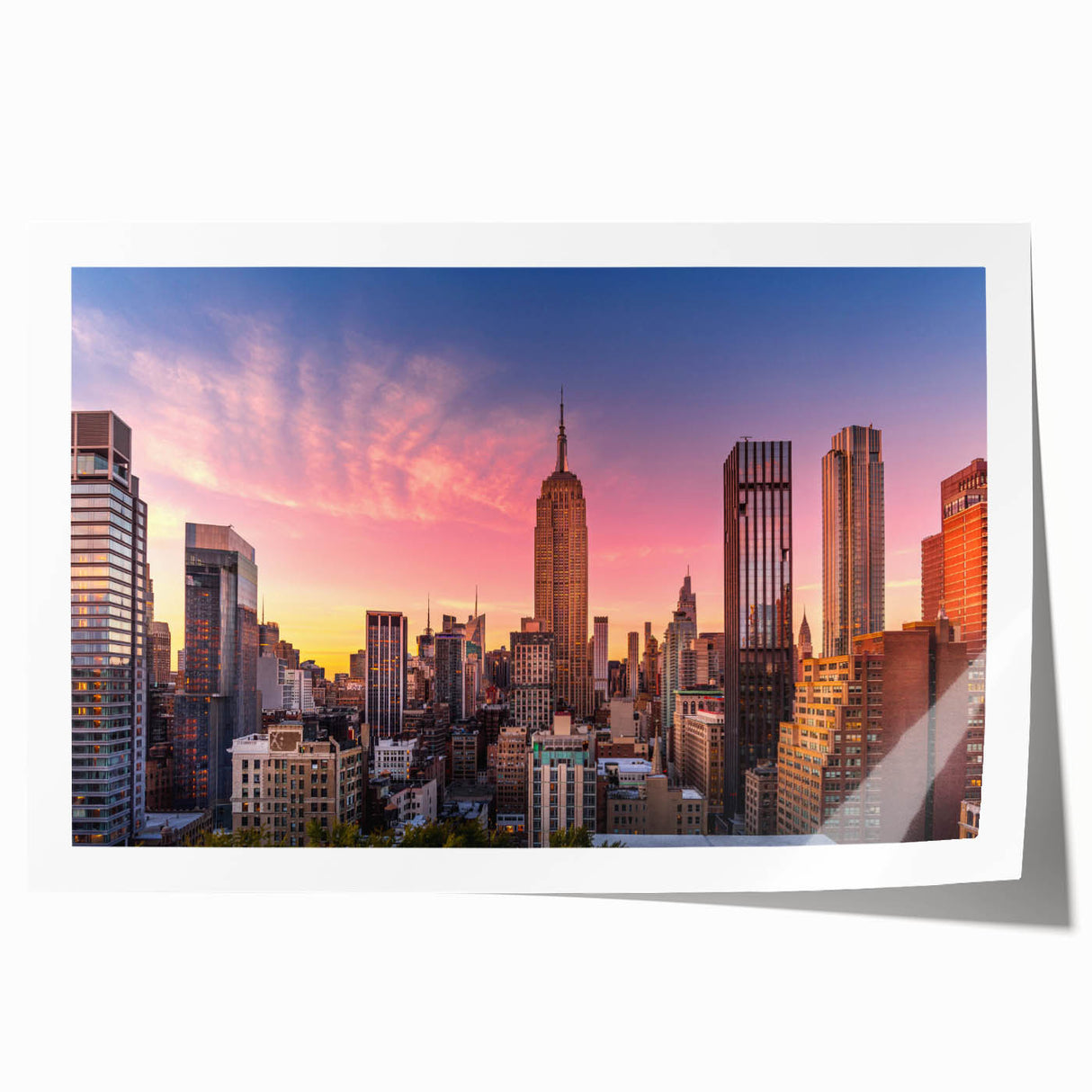 Extra large rolled print of the Chrysler Building in muted gray tones, ideal for art wall dining room.