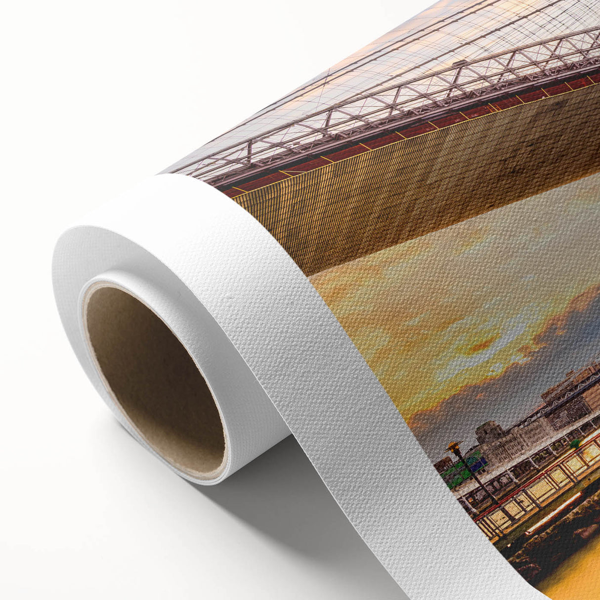 Art deco poster of Manhattan Bridge in monochrome, rolled canvas, ideal for nursery wall art.