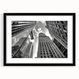 Colorful abstract art print of New York City, in vibrant hues on a textured, extra large canvas, ideal for living room decor.
