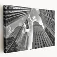 Large canvas showing a panoramic view of NYC from Rockefeller Center in muted gray and blue tones.