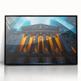 Large abstract wall art of NYC skyline in monochrome tones on framed acrylic, ideal for modern art wall decor.