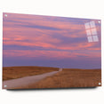 Large abstract wall art of Oklahoma scenery in vibrant hues on acrylic glass, suitable for bedroom or dining room decor.