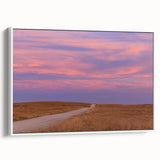 Vintage poster art of Oklahoma scenery on a large framed canvas with vibrant colors, ideal for living room decor.