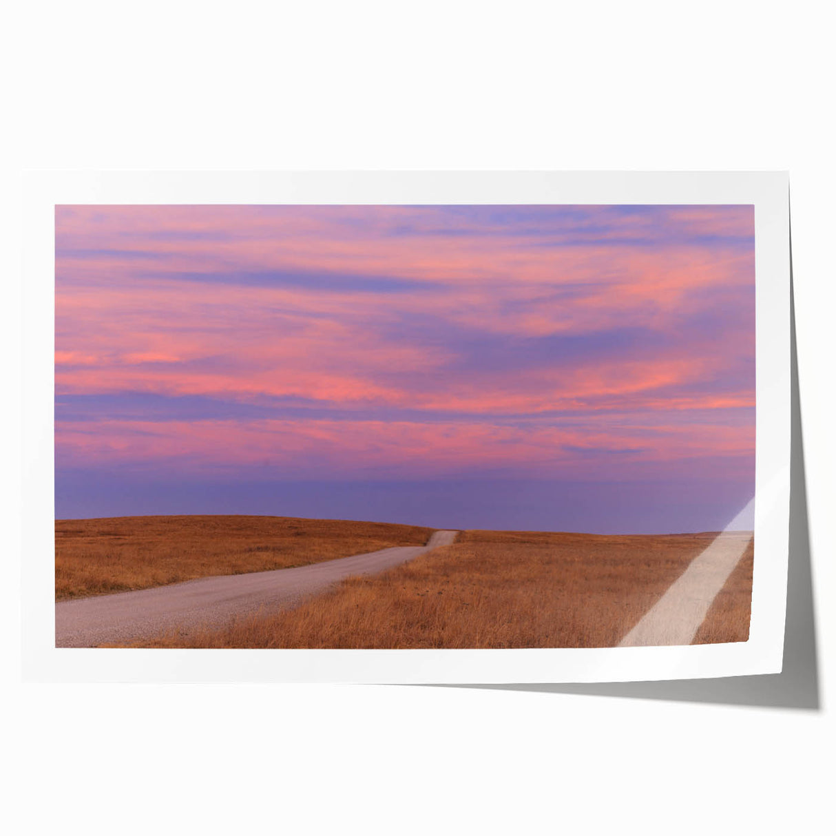 Oklahoma scenery on a rolled canvas print featuring vibrant green and blue tones, ideal for art wall dining room.