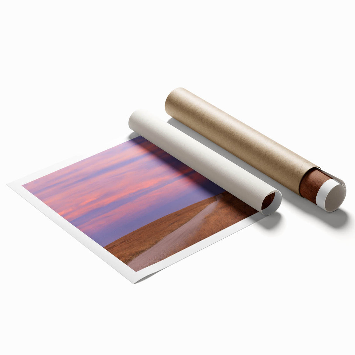 Rolled print of Oklahoma scenery with vibrant green and floral elements, ideal for large living room or bathroom wall art.