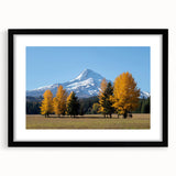 Extra large framed wall art of Mount Hood, Oregon, in vibrant, textured abstract style on matte canvas.
