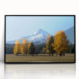 Large abstract wall art depicting Mount Hood in Oregon, using muted earth tones on a framed acrylic.