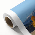 Art Deco style poster of Mount Hood in Oregon featuring muted pastel colors on rolled canvas, ideal for nursery wall art.