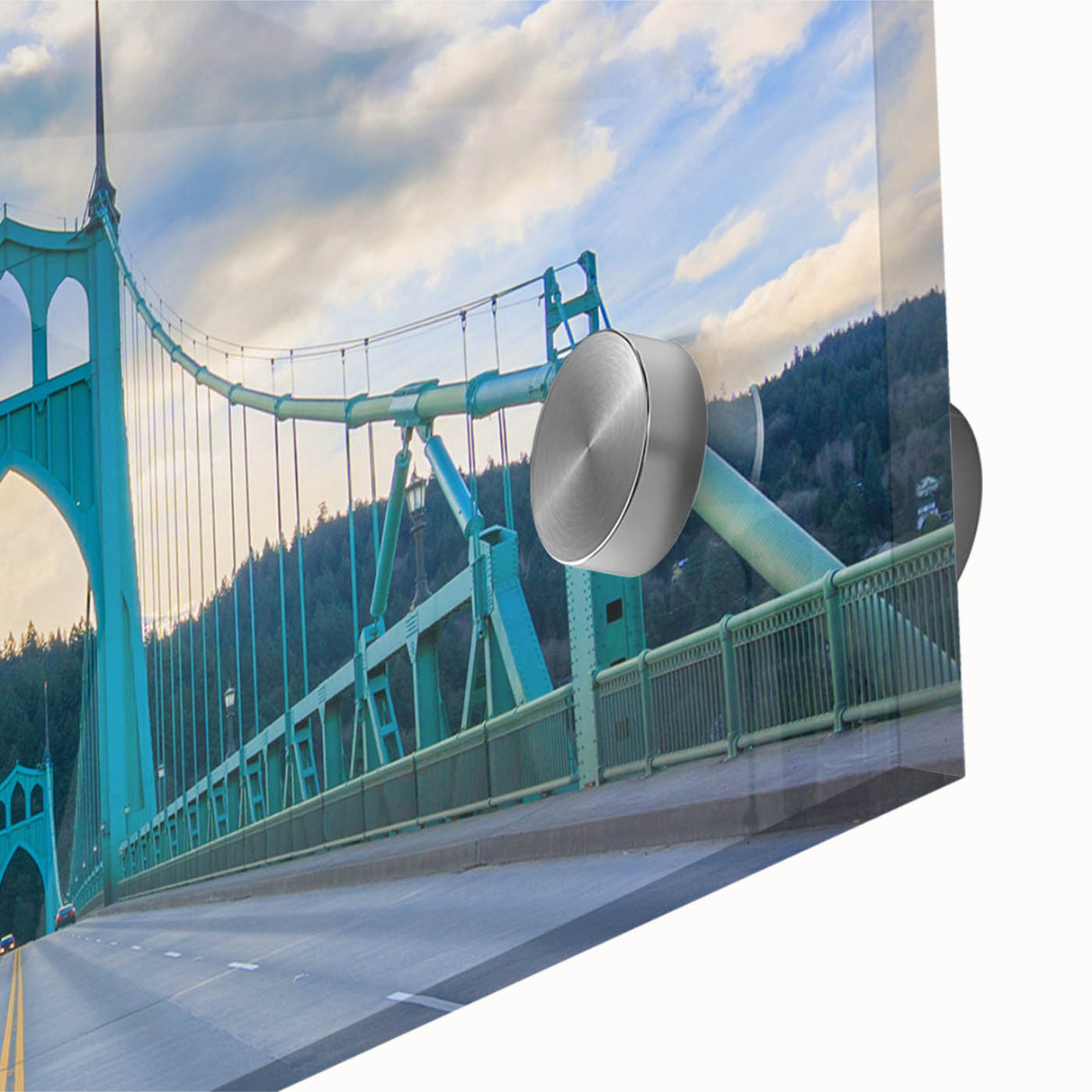 Large abstract wall art depicting Portland, Oregon, in muted earth tones on acrylic glass, suitable for dining room ambiance.