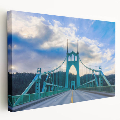 Portland, Oregon skyline in muted gray tones on a large stretched canvas, suitable for kitchen wall art.