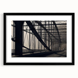 Abstract art print of Pittsburgh skyline in colorful, textured style on a large framed canvas, ideal for living room decor.