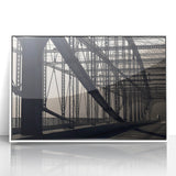 Acrylic print of Pittsburgh skyline in art deco style with muted tones, ideal for modern art wall decor.