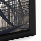 Extra large framed canvas of a textured Pittsburgh skyline in black with colorful highlights, ideal for living room decor.