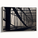 Framed canvas featuring a vintage-style Pittsburgh skyline in black with colorful accents, ideal for office decor.