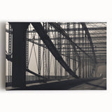 Black and white photograph of Pittsburgh skyline on large stretched canvas, ideal for kitchen wall art.