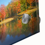 Large abstract wall art depicting the Pennsylvania landscape in mid-century modernist style on acrylic glass.