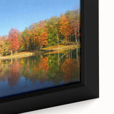 Extra large framed canvas featuring a textured, colorful depiction of Pennsylvania scenery, ideal for living room decor.