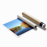 Extra large rolled print of a Pennsylvania landscape, featuring soft floral designs in pastel shades.