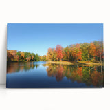 Black and white photographic print of Pennsylvania scenery on stretched canvas.