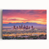 Large black and white stretched canvas of Phoenix Valley, ideal for kitchen wall art.