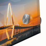 Large abstract wall art of South Carolina scenery in muted earth tones on acrylic glass, ideal for dining room ambiance.