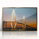 Framed acrylic print of South Carolina scenery in muted earth tones, ideal for modern nursery wall art.