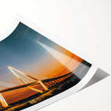 Extra large wall art featuring line art flowers in monochrome, rolled print format, suitable for large living room spaces.