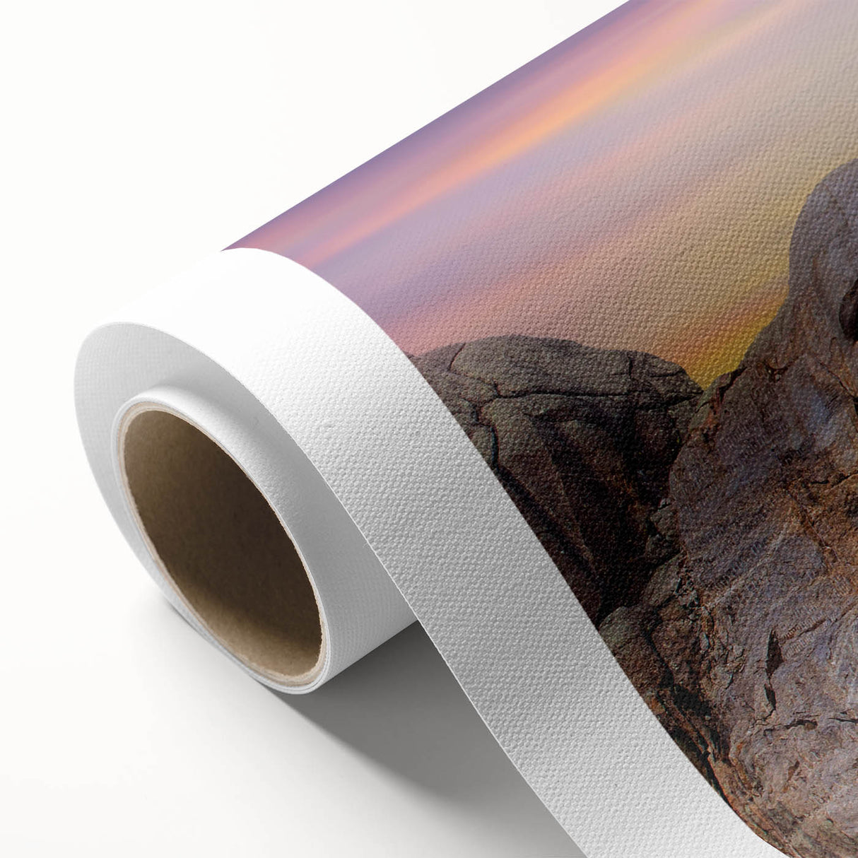 Art Deco style poster of Mt. Rushmore in muted earth tones on rolled canvas, suitable for nursery wall art.