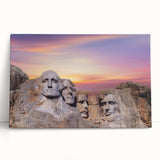 Black and white stretched canvas of Mt. Rushmore, ideal for kitchen wall art or bedroom ambiance.
