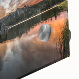 Large abstract wall art depicting South Dakota scenery in mid-century modernist style on acrylic, ideal for dining room art.