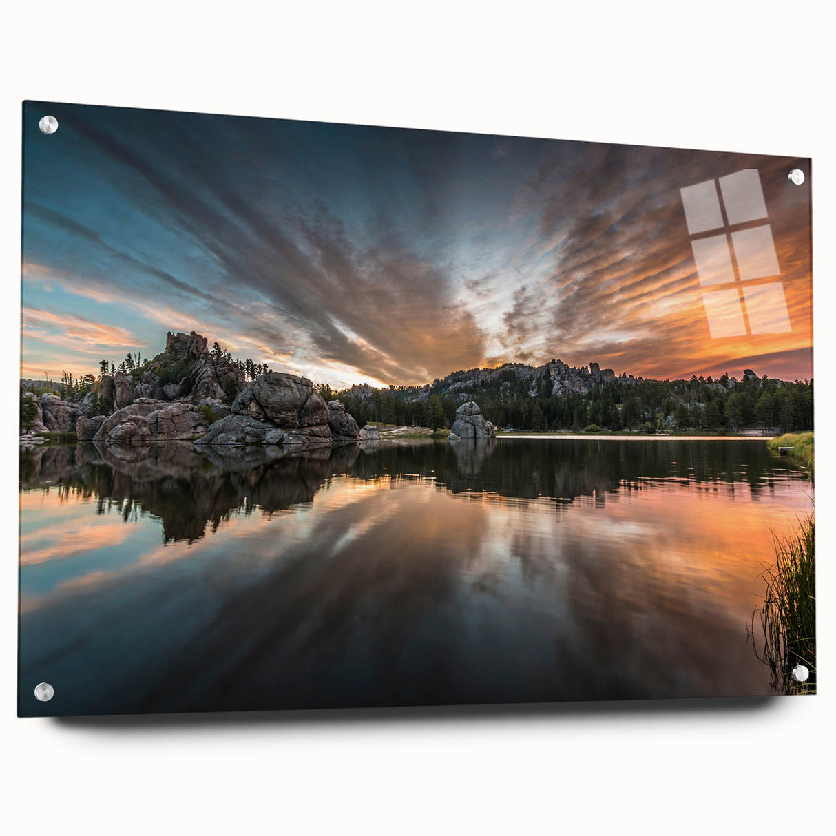 Acrylic print of a South Dakota landscape, featuring muted earth tones, ideal for bedroom or dining room decor.