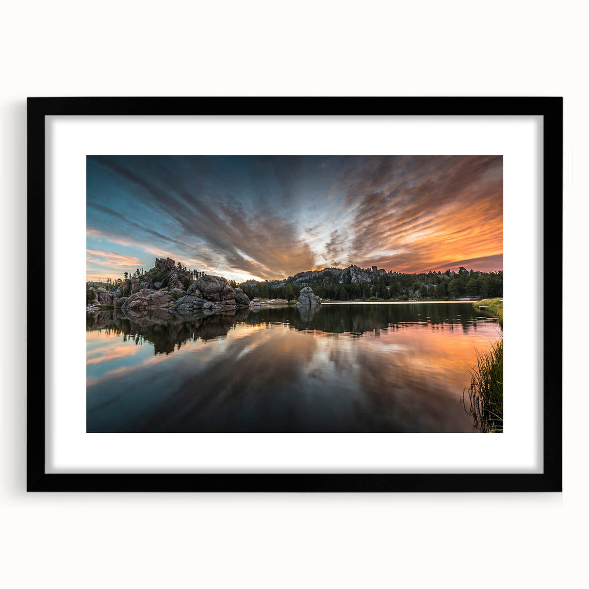 Abstract art print of South Dakota scenery in vibrant colors on a textured, extra large canvas.